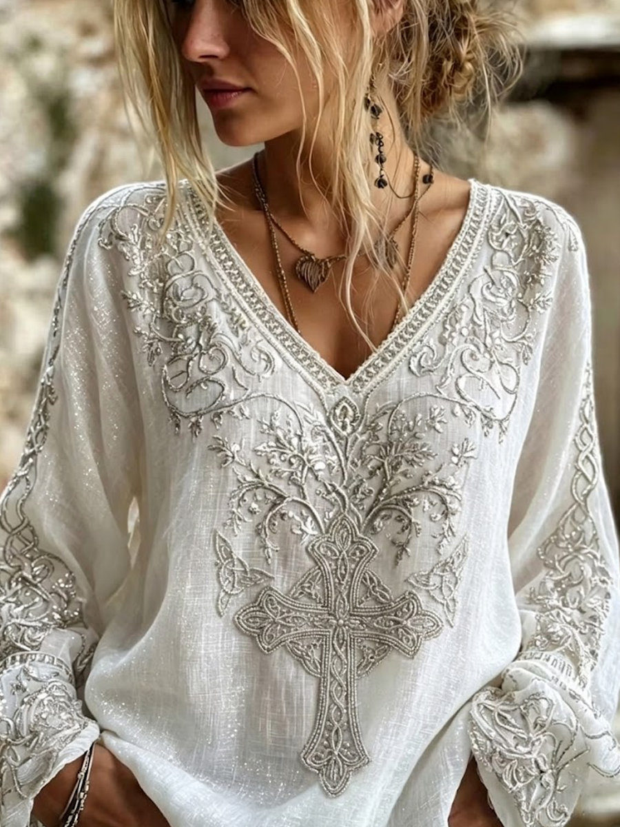 Women'S Faith Printed Casual Round Neck Top