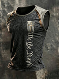 Men'S Retro Independence Day Faith Patriot Crew Neck Tank Top