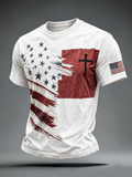American Faith Commemorative Printed Round Neck T-Shirt