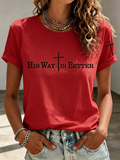 Faith In Jesus Slogan Slogan Commemorative Print Casual T-Shirt