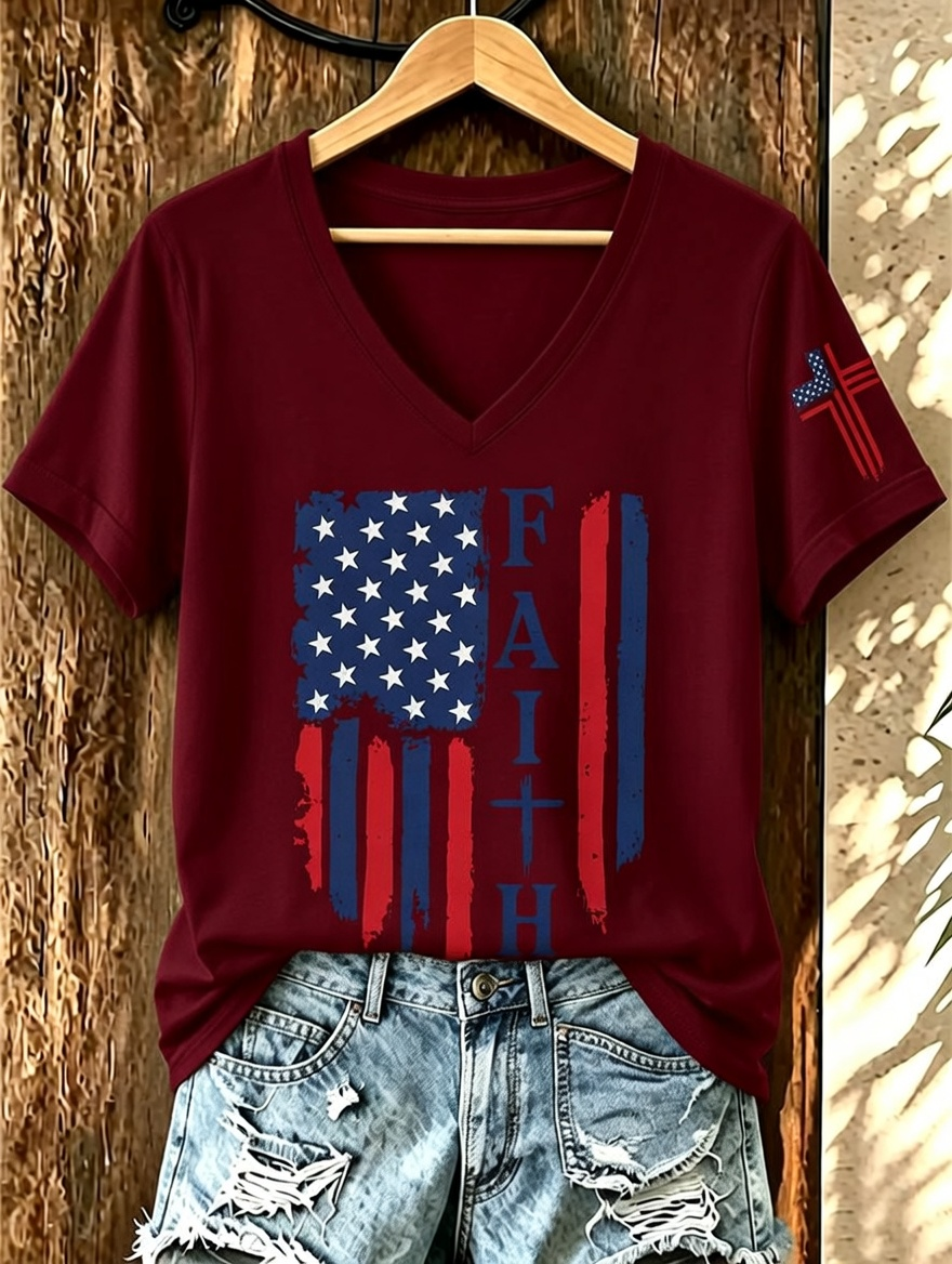 Women'S Faith Animal Casual Printed Short Sleeved T-Shirt