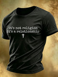 Men's Jesus Cross Printed Casual T-shirt