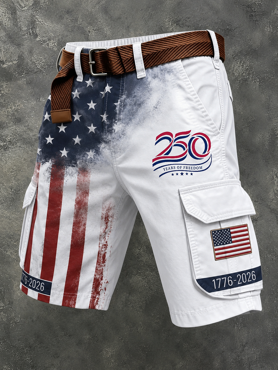 Men's Independence Day Flag Casual Work Pants