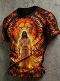 Jesus And Lion Swirl Men'S All Over Print T-Shirt
