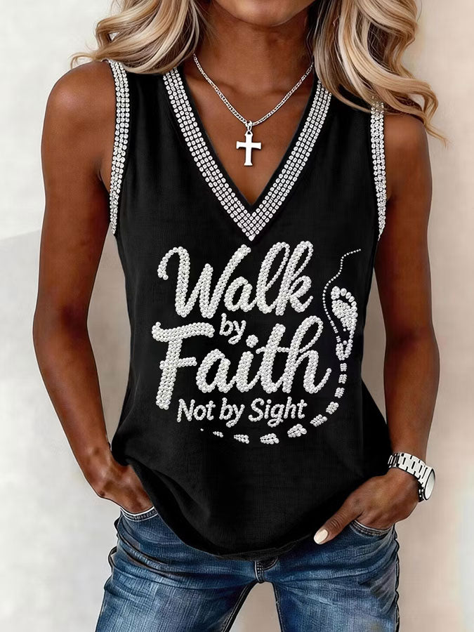 Women'S Faith Printed Casual Vest