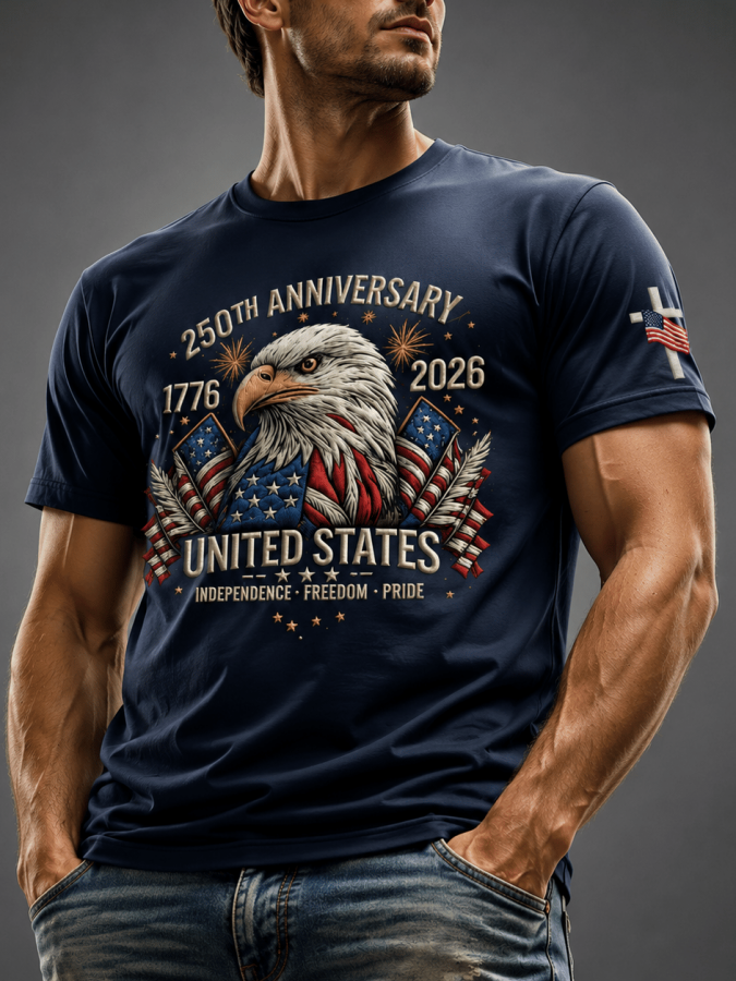 Men'S USA 250Th Anniversary Printed T-Shirt