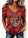 Ladies' American 250Th Anniversary Western Style Off Shoulder Top