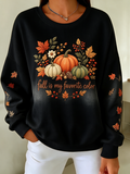 Women Pumpkin Pattern Short Sleeve Tee T-Shirt Crew Neck Vintage Summer Long Sleeve Sweatshirt