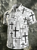 Men's Faith Cross Printed Casual Shirt