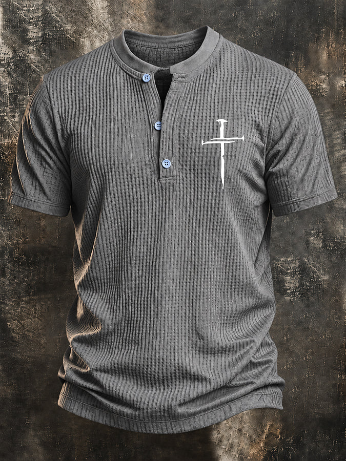Men's Faith waffle knit Henley Shirt
