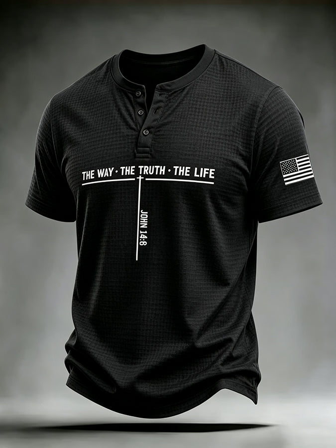 Men'S Faith Waffle Knit Henley Shirt