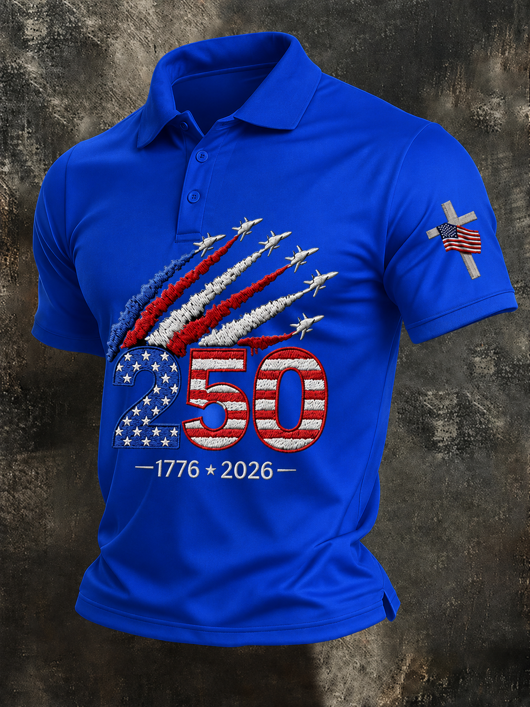 Men'S Retro 250Th Anniversary Celebration Printed Polo Shirt