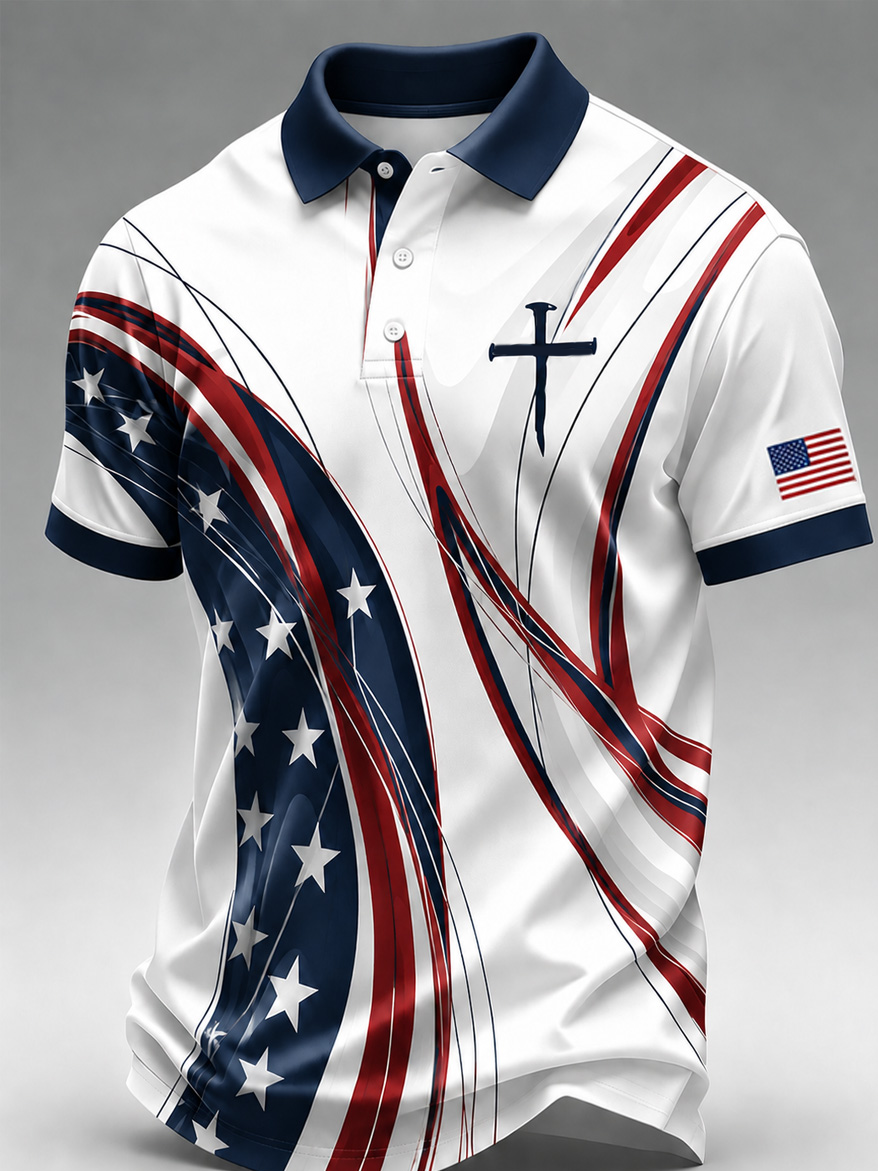 Men's 250th Anniversary Print Short-sleeve Polo Shirt