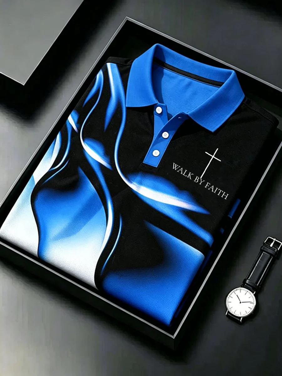 Men'S Christian Cross Floral Print T-Shirt