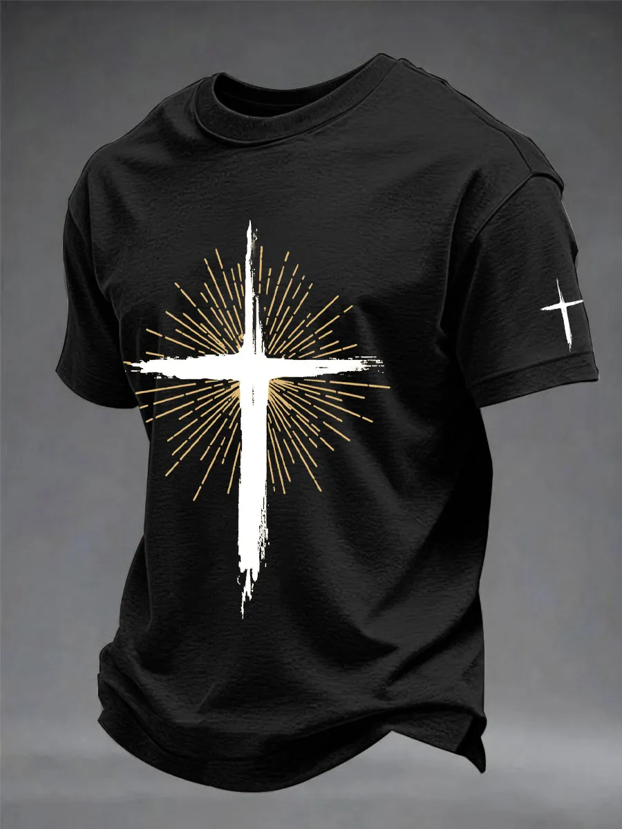 Men'S Christian Cross Print Tee