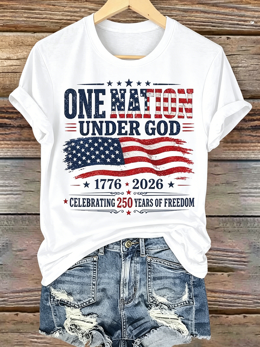 250Th Anniversary Faith Commemorative Printed Round Neck Top In The United States