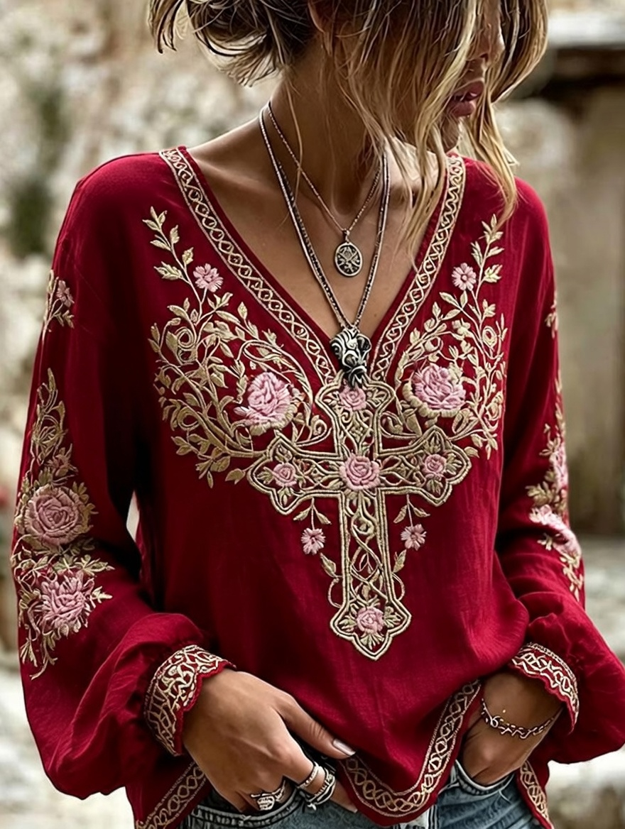 Women'S Faith Printed Casual Round Neck Top