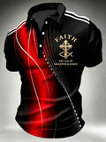 Men'S Independence Day Faith Print Retro Polo Shirt