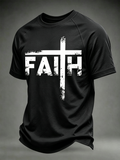 Men's Casual Minimalist Faith Printed T-Shirt