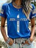 Women's 'Jesus Saves' Printed Casual T-Shirt