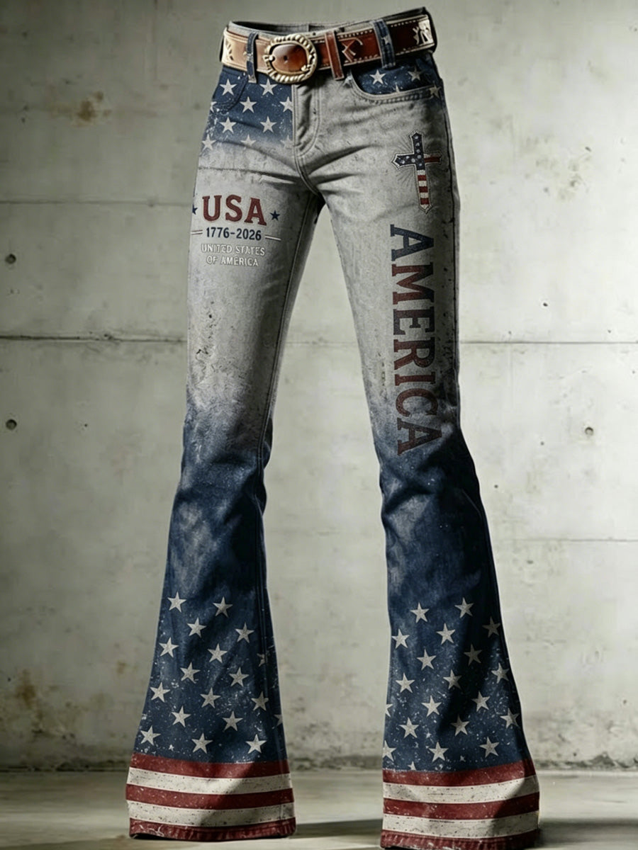 Women's 250th Anniversary Printed Casual Jeans