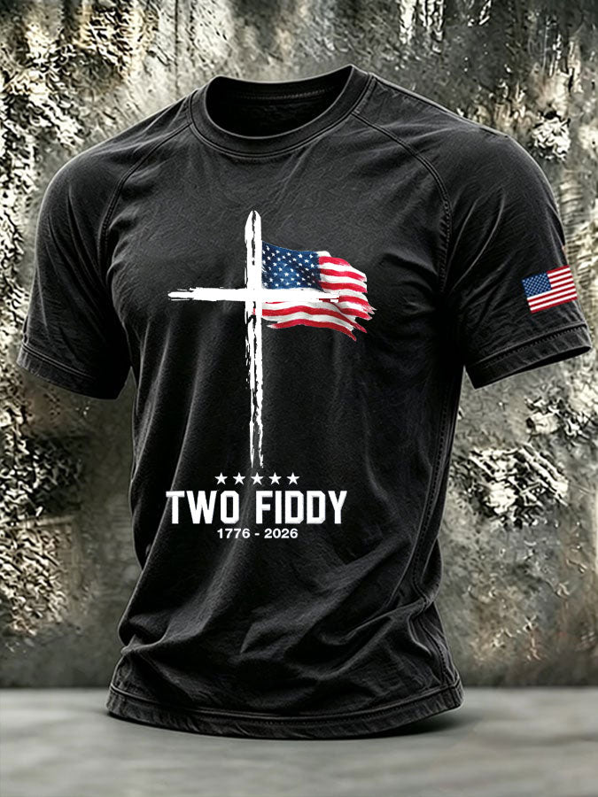Men'S Retro Two Fiddy Printed T-Shirt
