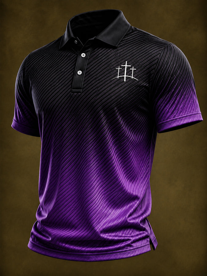 Men's Gradient Religious Beliefs Polo Shirt