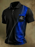 Men'S Faith Cross Printed Polo Shirt