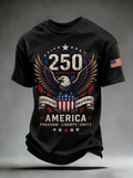 Men's America 250th Anniversary Eagle Land Of The Free Home Of The Brave USA Flag Short Sleeve T-Shirt