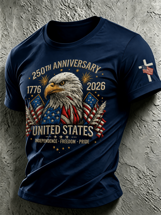 Men'S USA 250Th Anniversary Printed T-Shirt