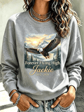Women'S Forever Flying High Jackie Mountain Bald Eagle Memorial Sweatshirt