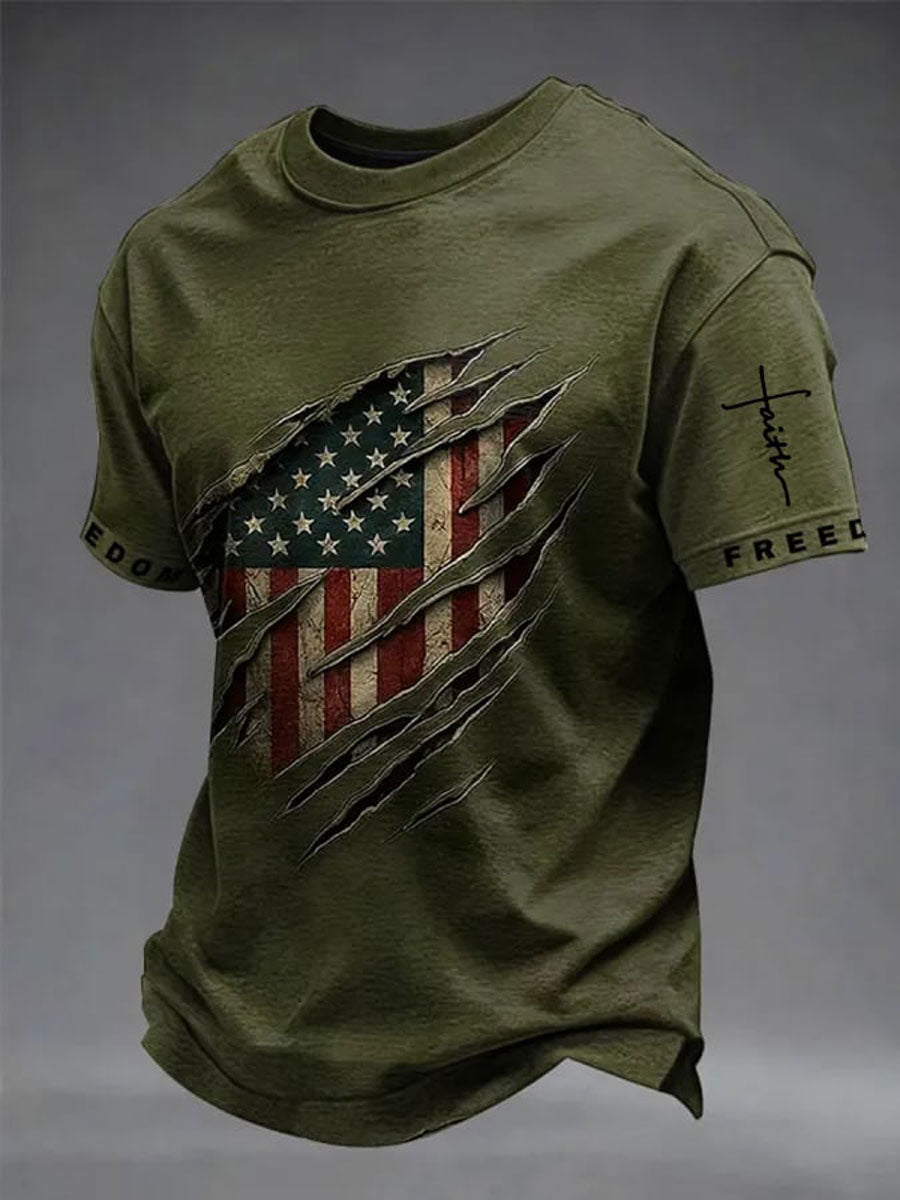 Men'S Faith Print Casual Top
