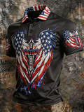 One Nation Under God Cross Wings Men'S All Over Print Polo T-Shirt