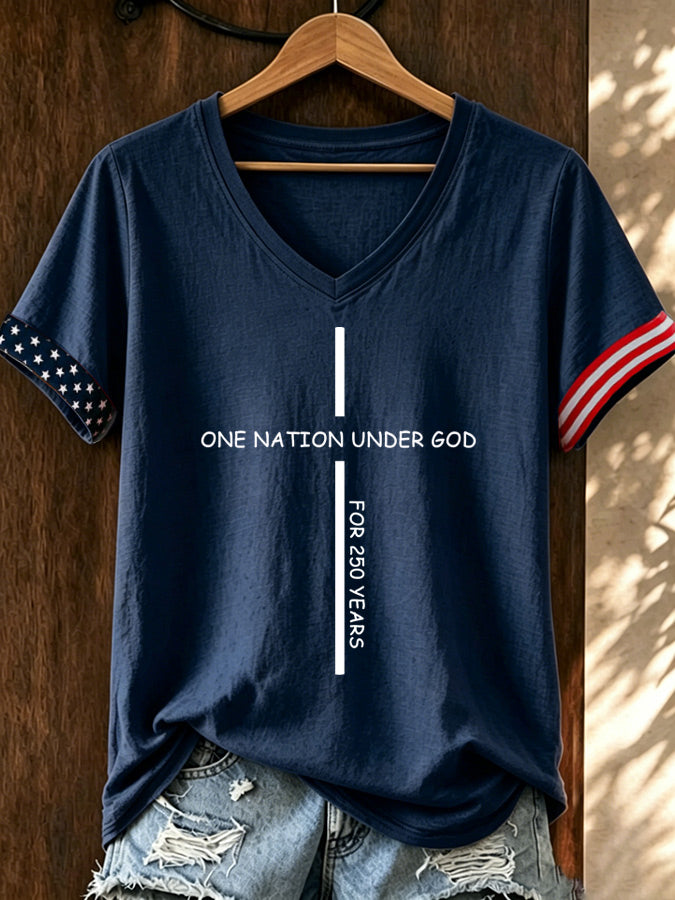 Women'S 250 YAERS OF FREEDOM Printed Casual T-Shirt