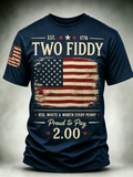Men'S 250Th Anniversary Two Fiddy Printed Casual Round Neck T-Shirt