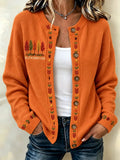 Women's Fall-Themed Knit Cardigan