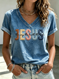 Women'S Faith Printed V-Neck T-Shirt