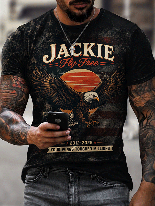 Men'S Jackie Fly Free Vintage Eagle Distressed T‑Shirt