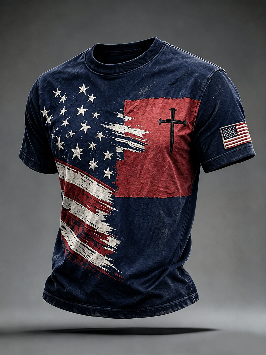 American Faith Commemorative Printed Round Neck T-Shirt