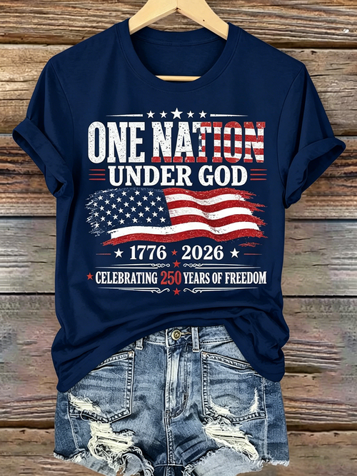 250Th Anniversary Faith Commemorative Printed Round Neck Top In The United States