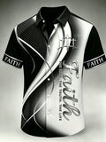 Men's Faith Printed Casual Collar Shirt