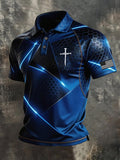 Men'S Faith Jesus Print Polo Shirt