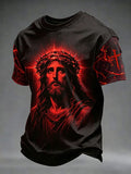 Men'S Retro Faith Printed Casual Short Sleeved T-Shirt