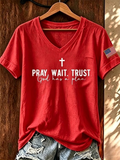 Women's Independence Day Casual Printed Short-Sleeve T-shirt