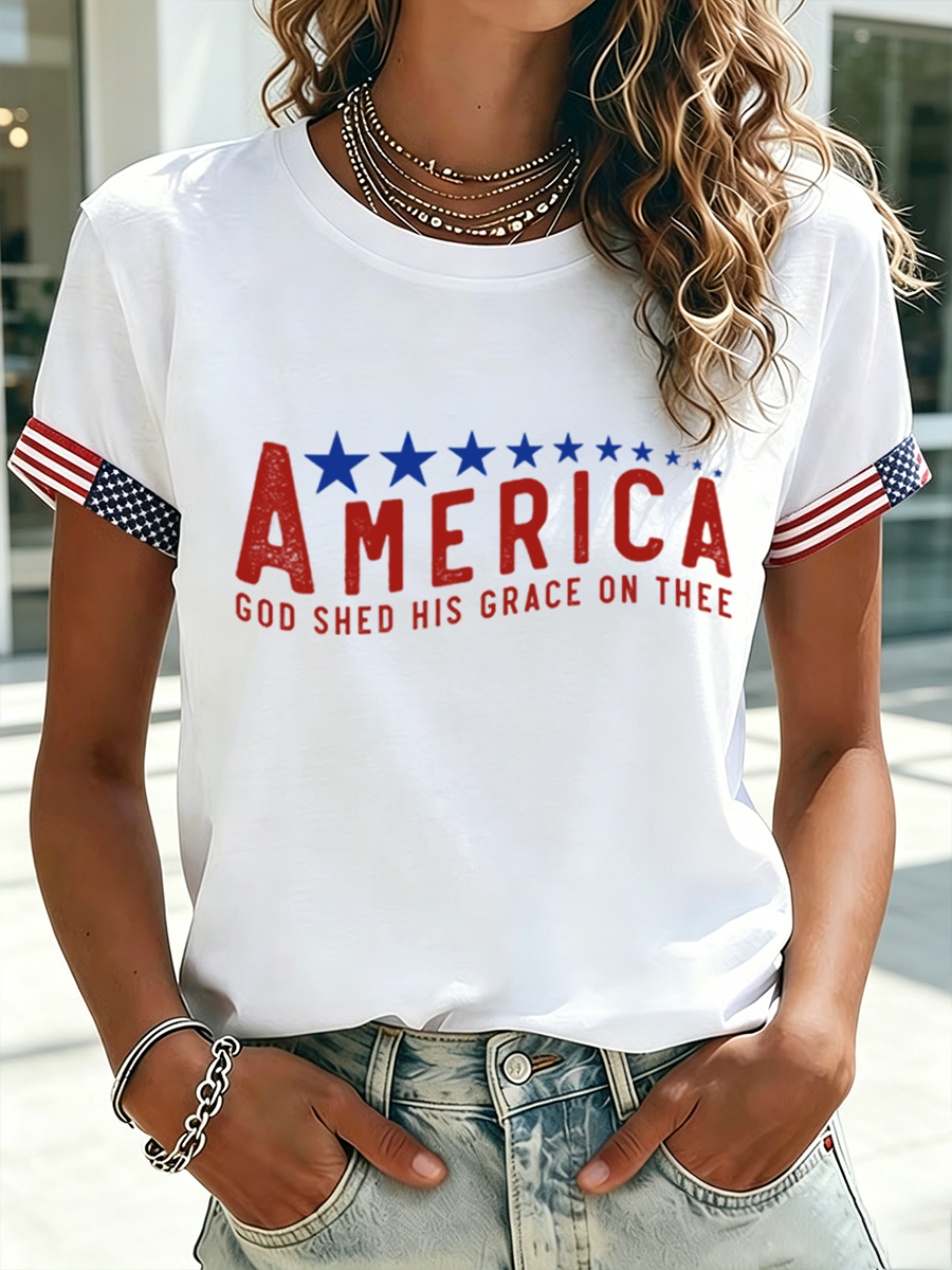 God In America Bestows His Grace Upon You With A Letter T-Shirt