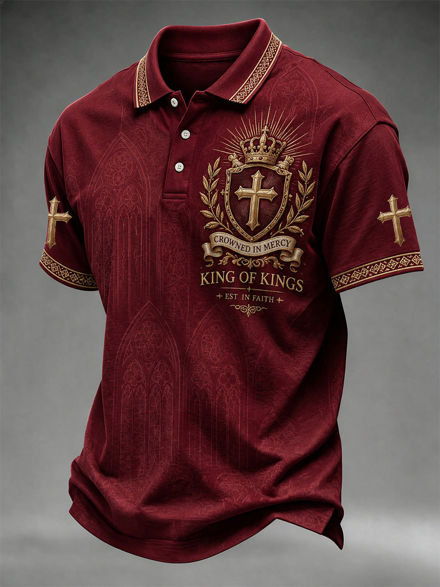 Men'S Faith Printed Casual Lapel POLO