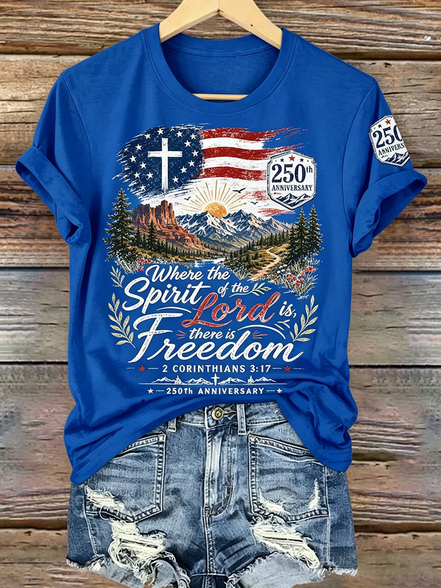 250Th Anniversary Faith Commemorative Printed Round Neck Top In The United States