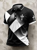 Men's Faith Cross Printed Polo Shirt