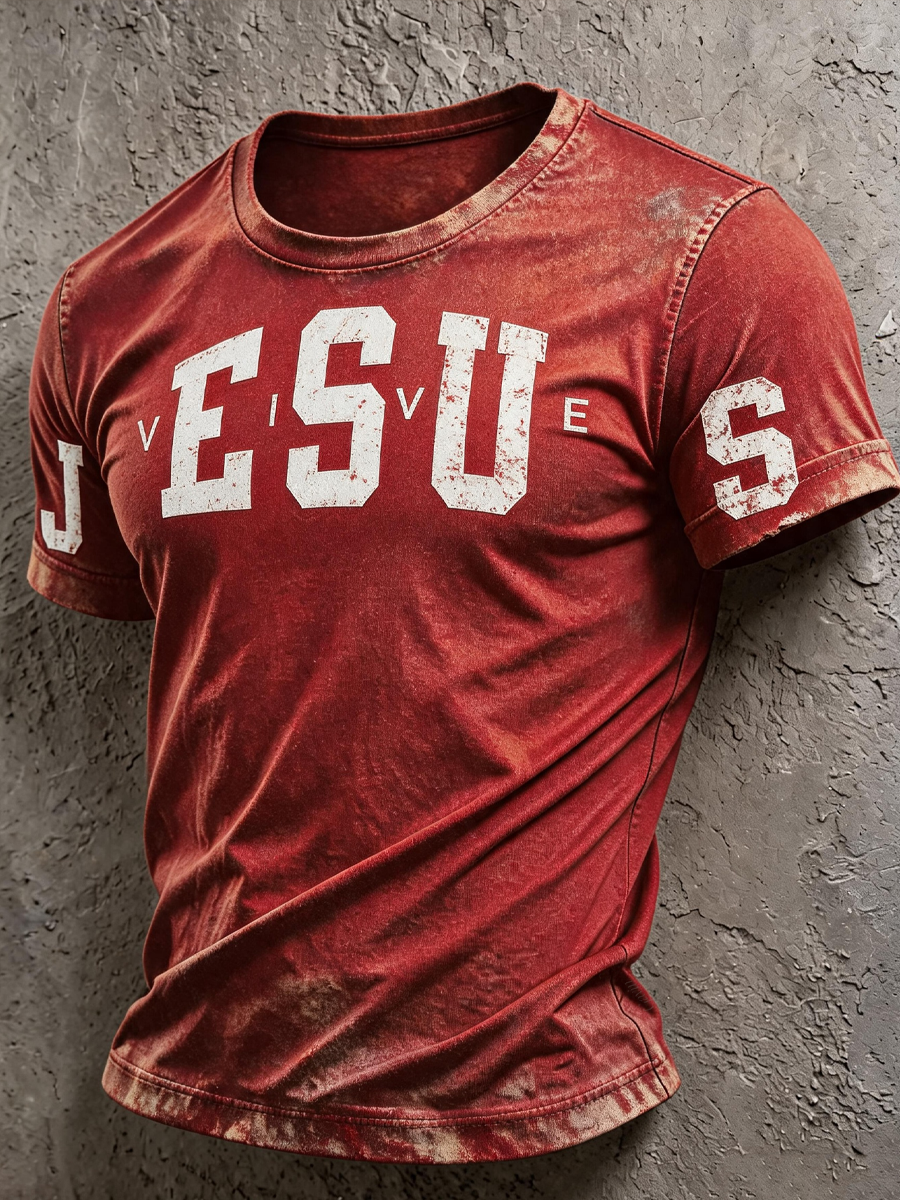 Men'S Jesus Print Casual T-Shirt