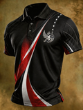 Men's Dove Cross Patriotic Red White Blue Geometric Print Polo Shirt